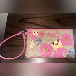 Coach Poppy "Pinky Chan" Limited Edition Wristlet EUC